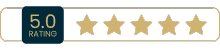 Five-star rating icon with perfect score