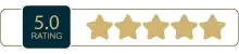 Five-star rating badge.