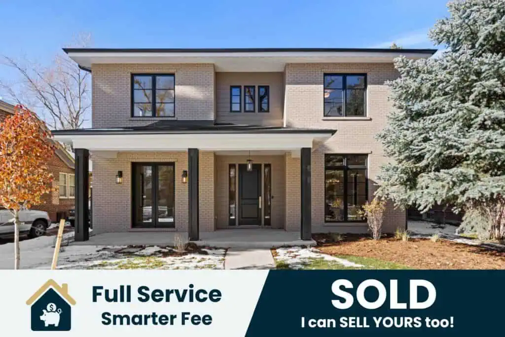 Sold two-story brick house with modern design.